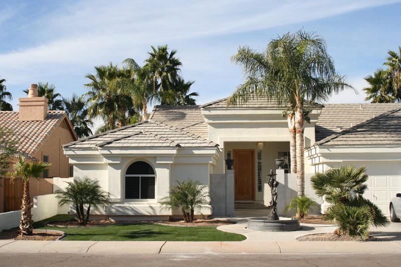 Phoenix Arrowhead Landscape Front Yard with Fountain